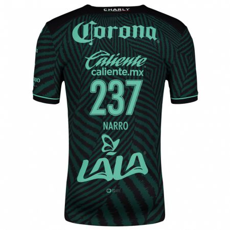 Kandiny Mujer Camiseta Ernesto Narro #237 Verde Negro 2ª Equipación 2024/25 La Camisa