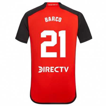 Kandiny Donna Maglia Esequiel Barco #21 Rosso Nero Bianco Kit Gara Away 2024/25 Maglietta