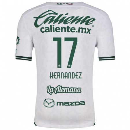 Kandiny Dames Daniel Hernández #17 Wit Groen Uitshirt Uittenue 2024/25 T-Shirt België