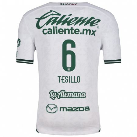 Kandiny Donna Maglia William Tesillo #6 Bianco Verde Kit Gara Away 2024/25 Maglietta