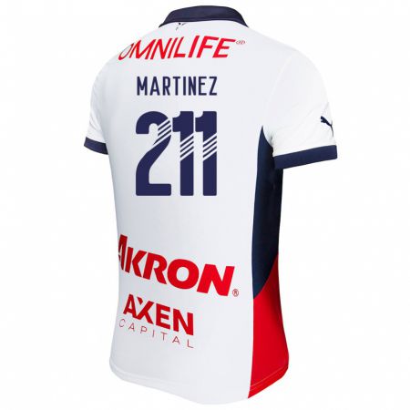 Kandiny Mujer Camiseta Diego Martínez #211 Blanco Rojo Azul 2ª Equipación 2024/25 La Camisa