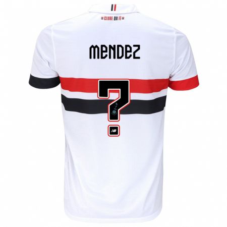 Kandiny Bambino Maglia Jhegson Méndez #0 Bianco Rosso Nero Kit Gara Home 2024/25 Maglietta