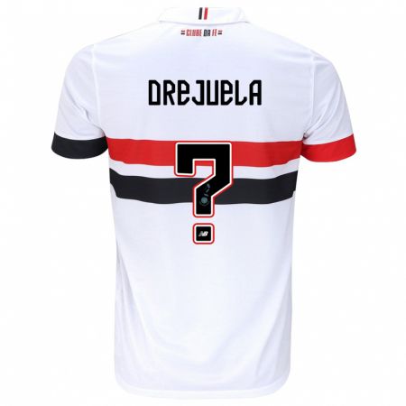 Kandiny Bambino Maglia Luis Orejuela #0 Bianco Rosso Nero Kit Gara Home 2024/25 Maglietta