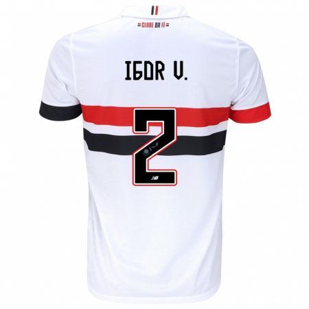 Kandiny Bambino Maglia Igor Vinícius #2 Bianco Rosso Nero Kit Gara Home 2024/25 Maglietta