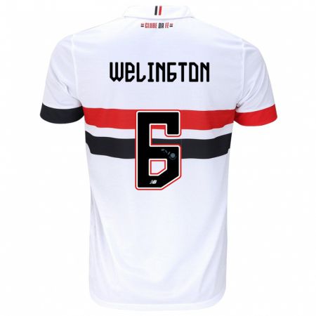 Kandiny Niño Camiseta Welington #6 Blanco Rojo Negro 1ª Equipación 2024/25 La Camisa México