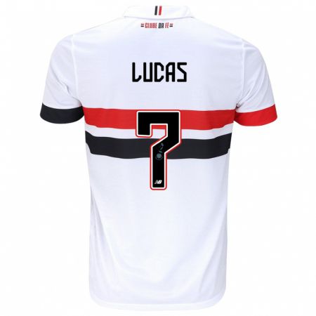 Kandiny Bambino Maglia Lucas Moura #7 Bianco Rosso Nero Kit Gara Home 2024/25 Maglietta