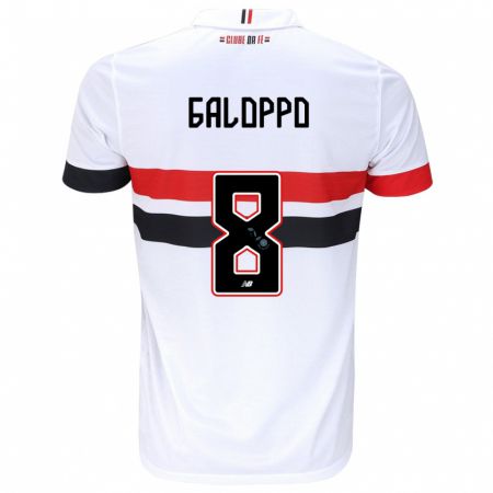 Kandiny Niño Camiseta Giuliano Galoppo #8 Blanco Rojo Negro 1ª Equipación 2024/25 La Camisa México