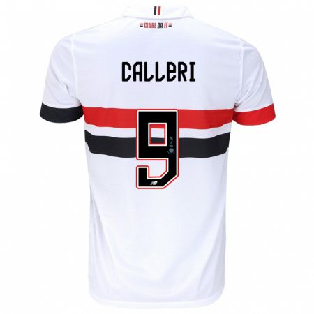 Kandiny Kinderen Jonathan Calleri #9 Wit Rood Zwart Thuisshirt Thuistenue 2024/25 T-Shirt