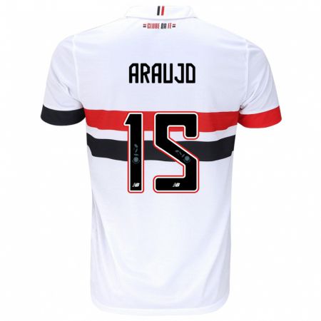 Kandiny Niño Camiseta Michel Araújo #15 Blanco Rojo Negro 1ª Equipación 2024/25 La Camisa México