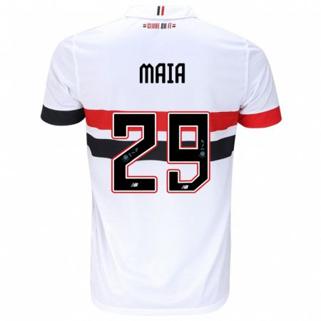 Kandiny Bambino Maglia Pablo Maia #29 Bianco Rosso Nero Kit Gara Home 2024/25 Maglietta