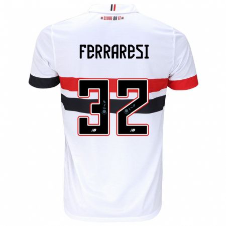 Kandiny Bambino Maglia Nahuel Ferraresi #32 Bianco Rosso Nero Kit Gara Home 2024/25 Maglietta