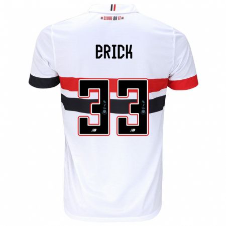 Kandiny Niño Camiseta Erick #33 Blanco Rojo Negro 1ª Equipación 2024/25 La Camisa México