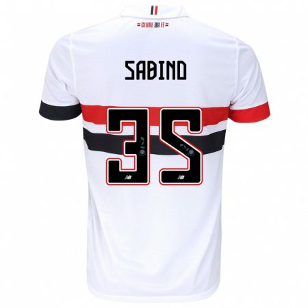 Kandiny Niño Camiseta Sabino #35 Blanco Rojo Negro 1ª Equipación 2024/25 La Camisa México