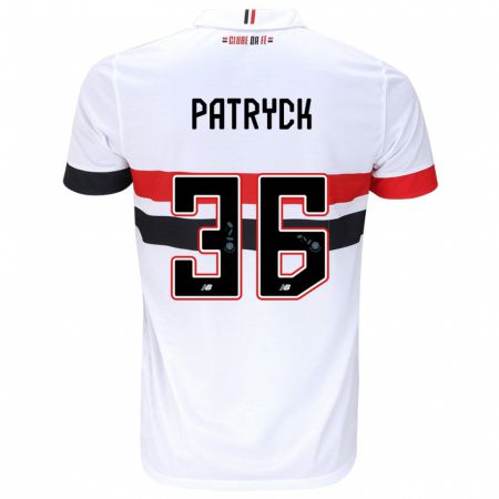 Kandiny Bambino Maglia Patryck #36 Bianco Rosso Nero Kit Gara Home 2024/25 Maglietta