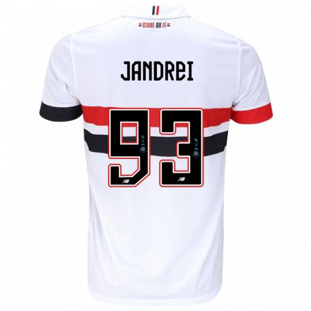 Kandiny Niño Camiseta Jandrei #93 Blanco Rojo Negro 1ª Equipación 2024/25 La Camisa México