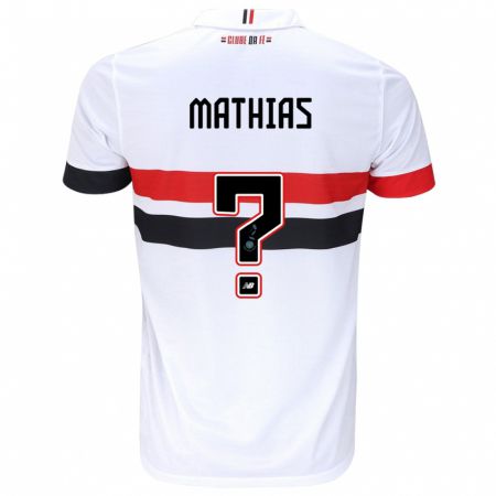 Kandiny Bambino Maglia Leandro Mathias #0 Bianco Rosso Nero Kit Gara Home 2024/25 Maglietta