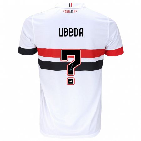 Kandiny Bambino Maglia Felipe Ubeda #0 Bianco Rosso Nero Kit Gara Home 2024/25 Maglietta