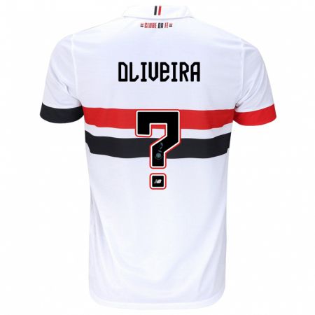 Kandiny Kinderen Felipe Oliveira #0 Wit Rood Zwart Thuisshirt Thuistenue 2024/25 T-Shirt België