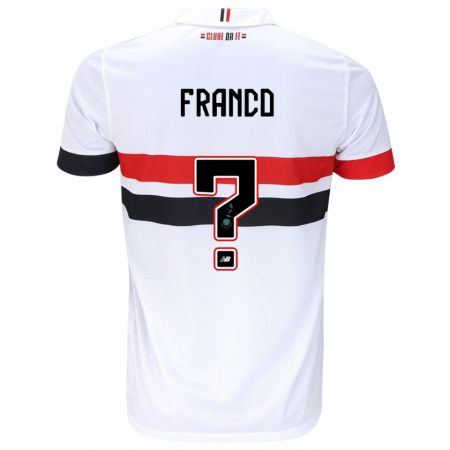 Kandiny Bambino Maglia Franco #0 Bianco Rosso Nero Kit Gara Home 2024/25 Maglietta