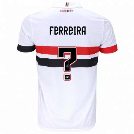 Kandiny Bambino Maglia Lucas Ferreira #0 Bianco Rosso Nero Kit Gara Home 2024/25 Maglietta