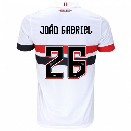 Kandiny Bambino Maglia João Gabriel #26 Bianco Rosso Nero Kit Gara Home 2024/25 Maglietta