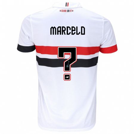 Kandiny Bambino Maglia Marcelo #0 Bianco Rosso Nero Kit Gara Home 2024/25 Maglietta