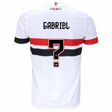 Kandiny Niño Camiseta Gabriel Bruno #0 Blanco Rojo Negro 1ª Equipación 2024/25 La Camisa México