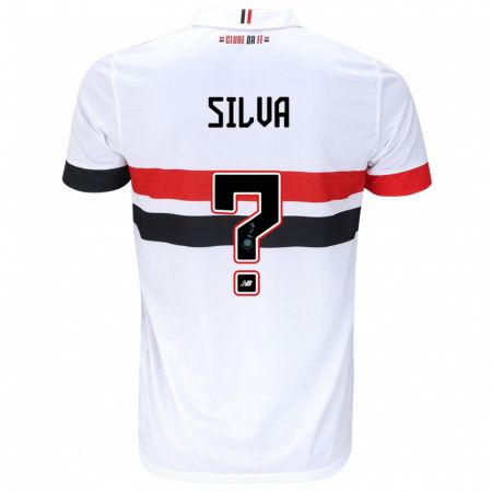 Kandiny Bambino Maglia Mateus Silva #0 Bianco Rosso Nero Kit Gara Home 2024/25 Maglietta