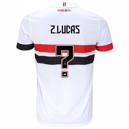 Kandiny Bambino Maglia Zé Lucas #0 Bianco Rosso Nero Kit Gara Home 2024/25 Maglietta