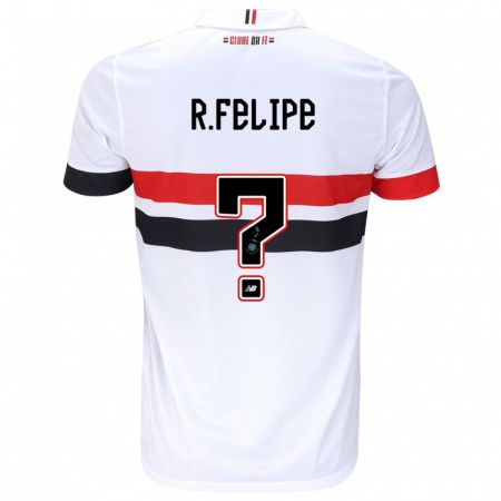 Kandiny Niño Camiseta Ryan Felipe #0 Blanco Rojo Negro 1ª Equipación 2024/25 La Camisa México