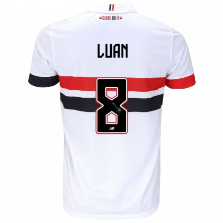 Kandiny Bambino Maglia Luan #8 Bianco Rosso Nero Kit Gara Home 2024/25 Maglietta