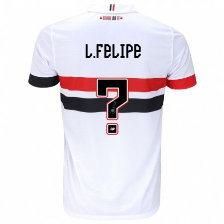 Kandiny Bambino Maglia Luis Felipe #0 Bianco Rosso Nero Kit Gara Home 2024/25 Maglietta