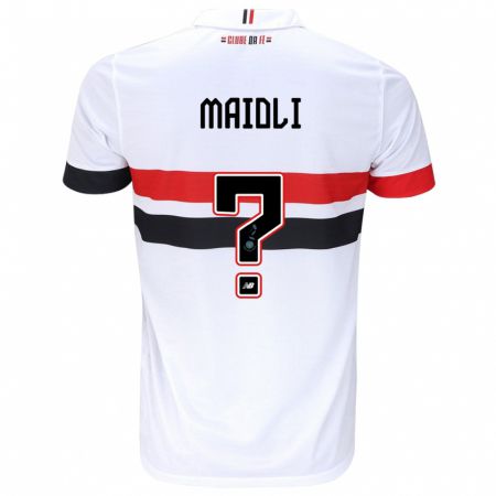 Kandiny Niño Camiseta Gabriel Maioli #0 Blanco Rojo Negro 1ª Equipación 2024/25 La Camisa México