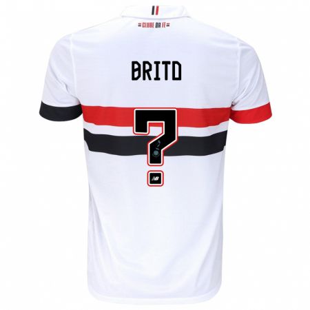 Kandiny Bambino Maglia Eduardo Brito #0 Bianco Rosso Nero Kit Gara Home 2024/25 Maglietta