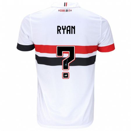 Kandiny Kinderen Ryan #0 Wit Rood Zwart Thuisshirt Thuistenue 2024/25 T-Shirt België