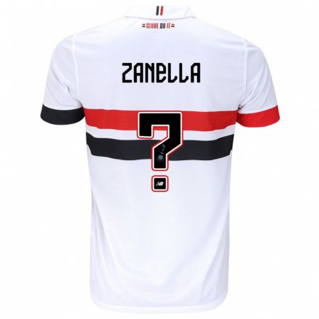 Kandiny Bambino Maglia Matheus Zanella #0 Bianco Rosso Nero Kit Gara Home 2024/25 Maglietta