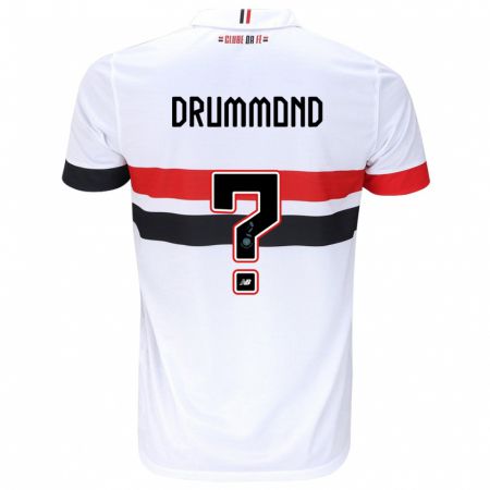 Kandiny Kinderen Lucca Drummond #0 Wit Rood Zwart Thuisshirt Thuistenue 2024/25 T-Shirt België