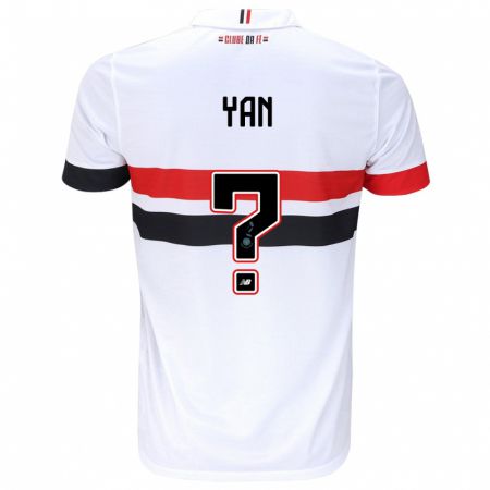 Kandiny Niño Camiseta Arthur Yan #0 Blanco Rojo Negro 1ª Equipación 2024/25 La Camisa México