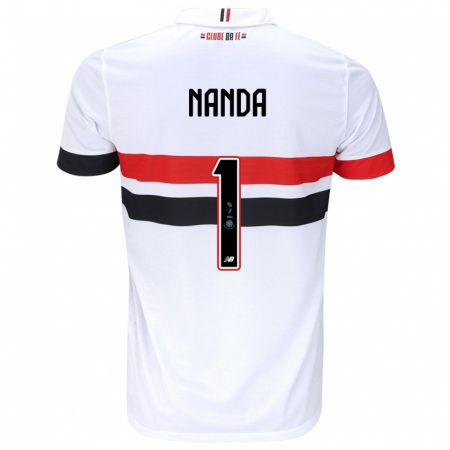 Kandiny Bambino Maglia Nanda #1 Bianco Rosso Nero Kit Gara Home 2024/25 Maglietta