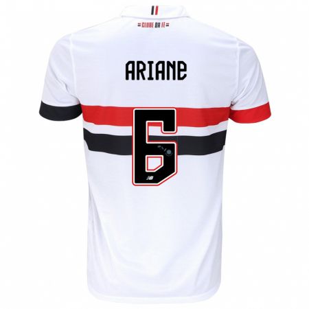 Kandiny Bambino Maglia Ariane #6 Bianco Rosso Nero Kit Gara Home 2024/25 Maglietta