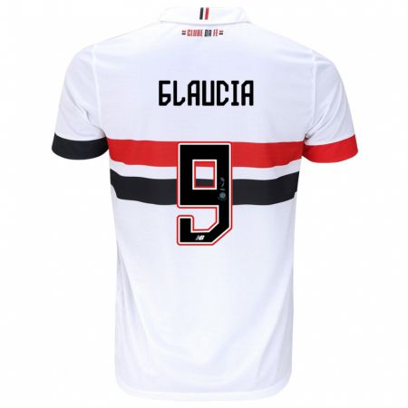 Kandiny Niño Camiseta Glaucia #9 Blanco Rojo Negro 1ª Equipación 2024/25 La Camisa México