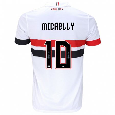 Kandiny Bambino Maglia Micaelly #10 Bianco Rosso Nero Kit Gara Home 2024/25 Maglietta