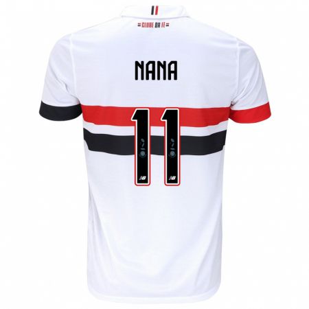 Kandiny Bambino Maglia Naná #11 Bianco Rosso Nero Kit Gara Home 2024/25 Maglietta