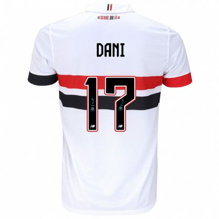 Kandiny Bambino Maglia Dani #17 Bianco Rosso Nero Kit Gara Home 2024/25 Maglietta