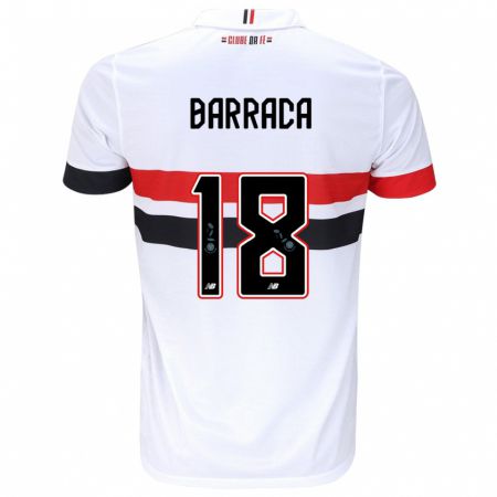 Kandiny Bambino Maglia Barraca #18 Bianco Rosso Nero Kit Gara Home 2024/25 Maglietta