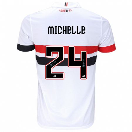 Kandiny Kinderen Michelle #24 Wit Rood Zwart Thuisshirt Thuistenue 2024/25 T-Shirt