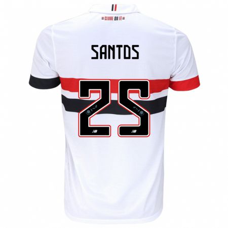 Kandiny Kinderen Mariana Santos #25 Wit Rood Zwart Thuisshirt Thuistenue 2024/25 T-Shirt België