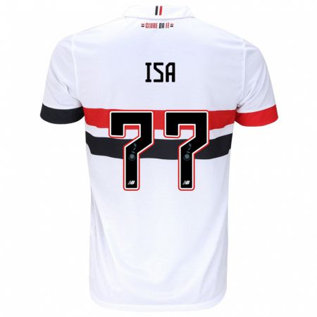 Kandiny Bambino Maglia Isa #77 Bianco Rosso Nero Kit Gara Home 2024/25 Maglietta