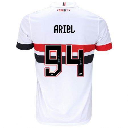 Kandiny Bambino Maglia Ariel #94 Bianco Rosso Nero Kit Gara Home 2024/25 Maglietta