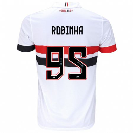 Kandiny Bambino Maglia Robinha #95 Bianco Rosso Nero Kit Gara Home 2024/25 Maglietta